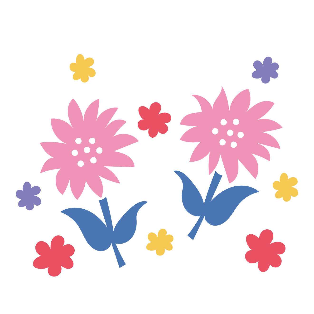 かわいい♪お花のワンポイントデザイン イラスト 商用フリー(無料)のイラスト素材なら「イラストマンション」