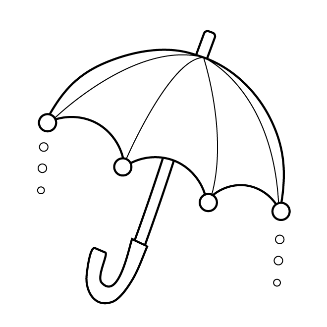 傘（かさ）の白黒 無料 イラスト | 商用フリー(無料)のイラスト素材なら「イラストマンション」