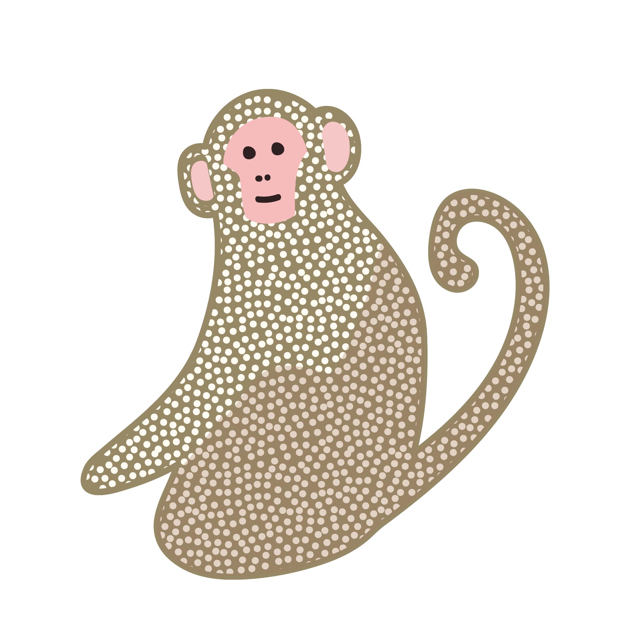 おしゃれでかわいい♪猿（サル・モンキー）のイラスト【動物】 商用フリー(無料)のイラスト素材なら「イラストマンション」