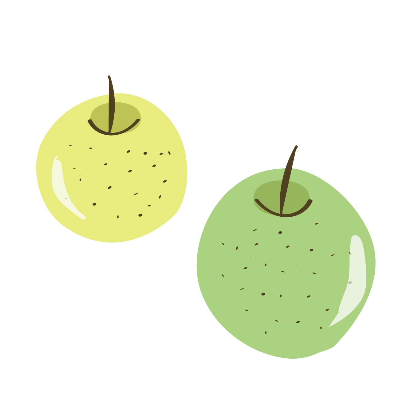 青リンゴと黄りんごのセットイラスト 果物 フルーツ 商用フリー 無料 のイラスト素材なら イラストマンション