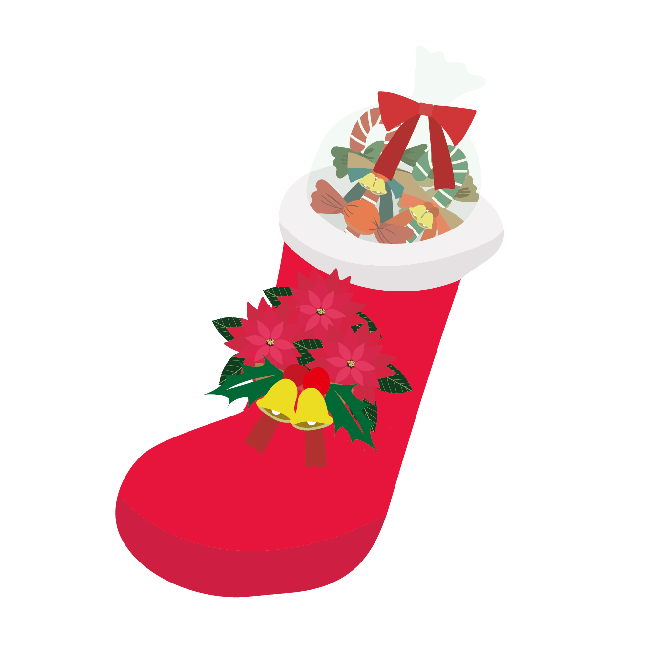 クリスマスブーツ お菓子の長靴 の 無料 イラスト 商用フリー 無料