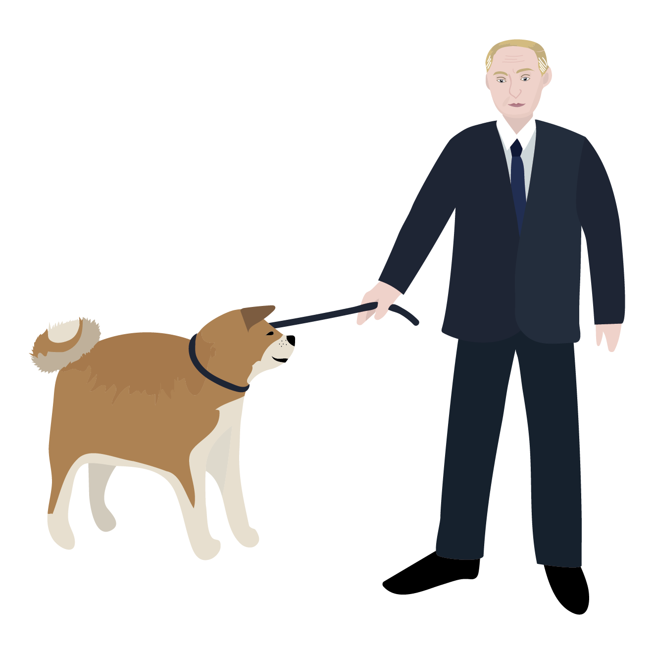 秋田犬をこよなく愛する ロシア連邦大統領のイラスト 商用フリー 無料 のイラスト素材なら イラストマンション