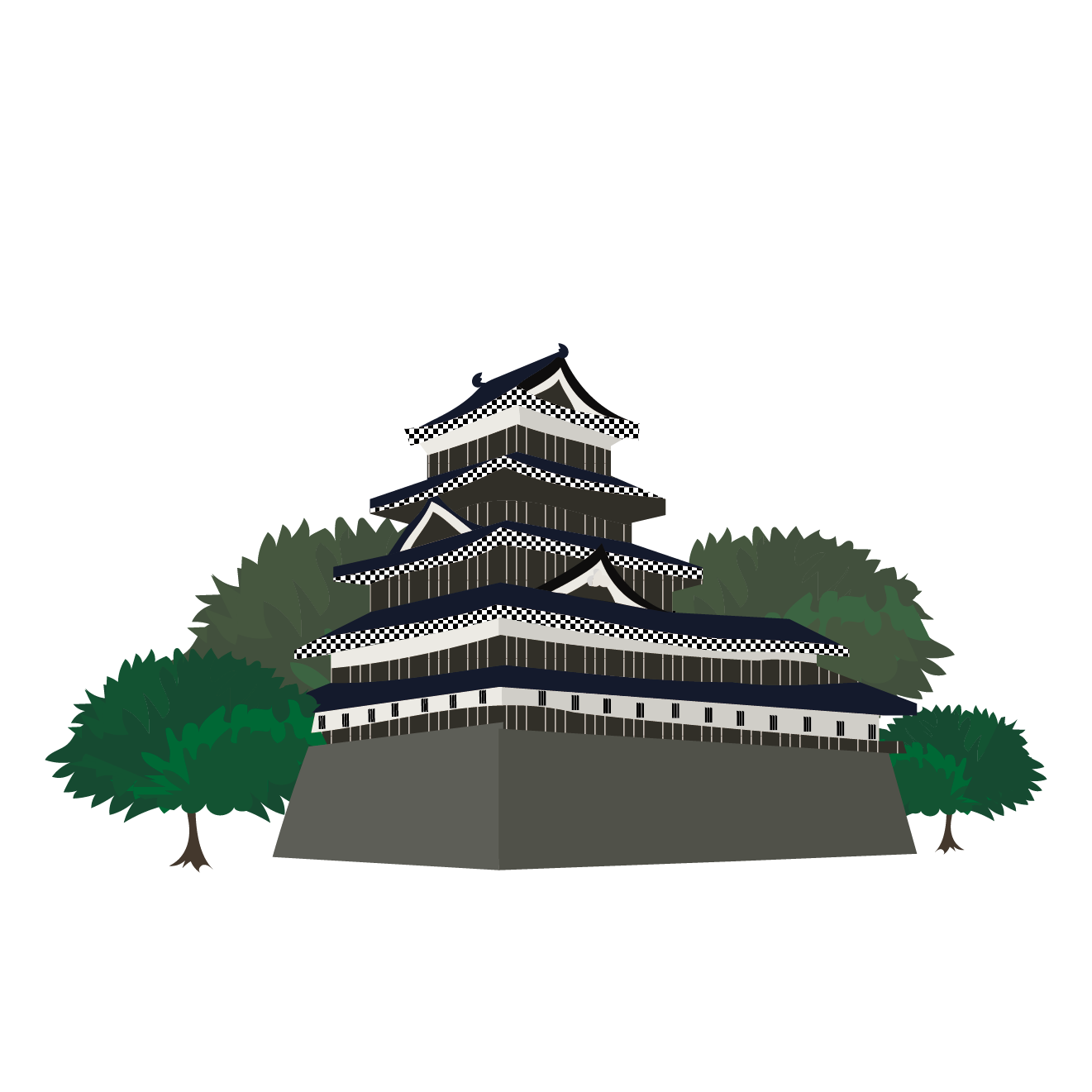 お城 イラスト 日本の城 商用フリー 無料 のイラスト素材なら イラストマンション