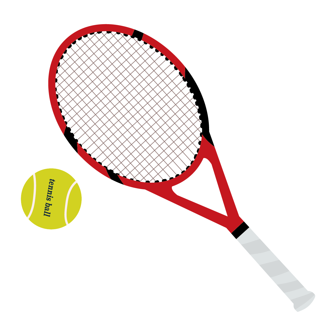 テニスラケット テニスボールの 無料 イラスト 商用フリー 無料 のイラスト素材なら イラストマンション