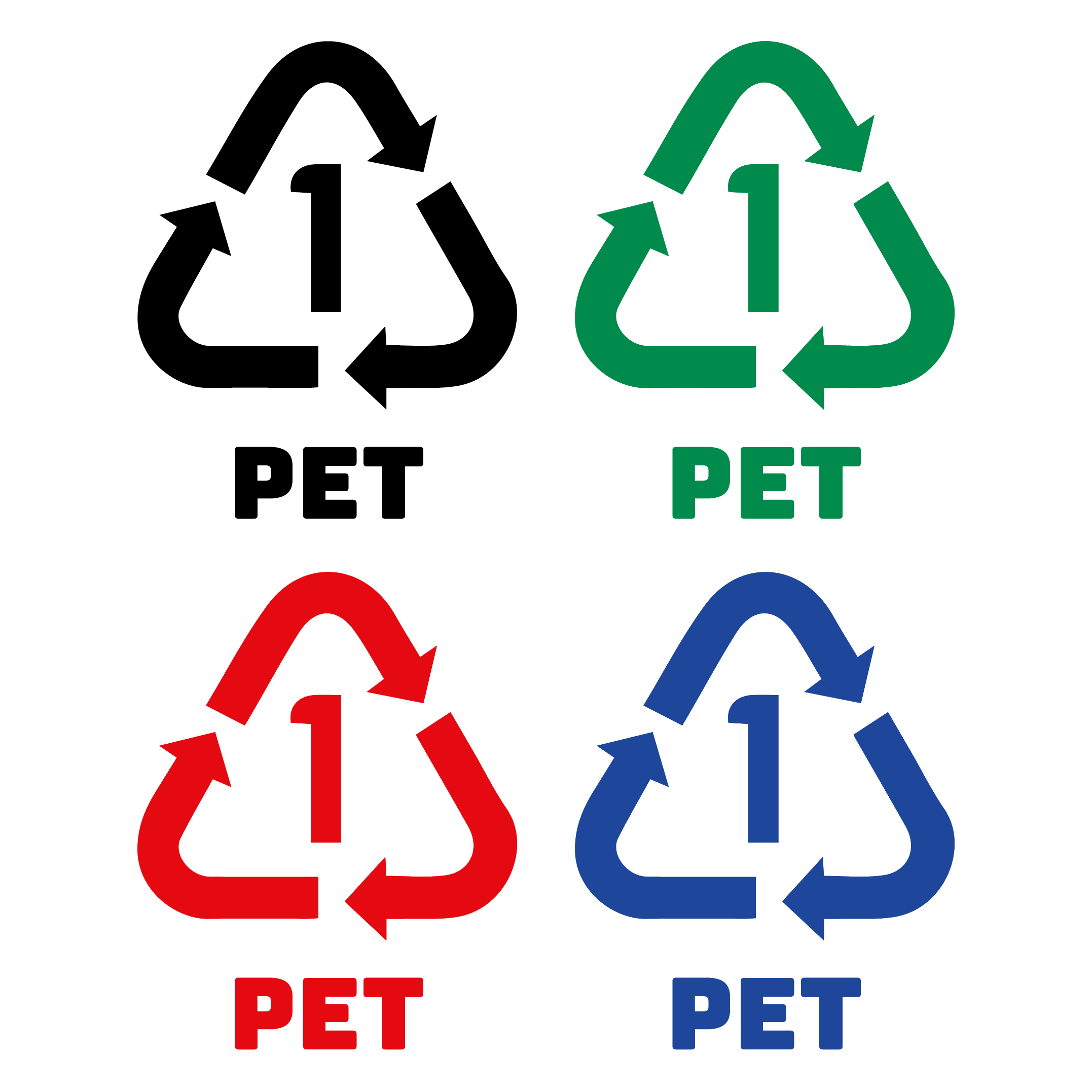 ペットボトルのリサイクルマーク イラスト４色 ゴミの分別 商用フリー 無料 のイラスト素材なら イラストマンション