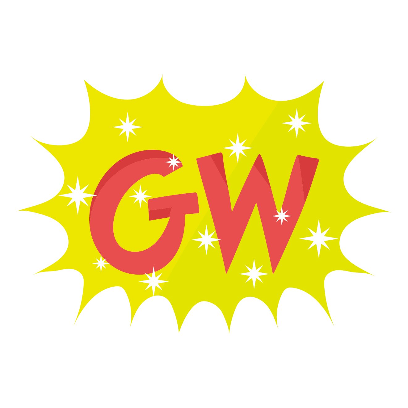 Gw ゴールデンウィークの文字 ロゴ マーク イラスト 商用フリー 無料 のイラスト素材なら イラストマンション