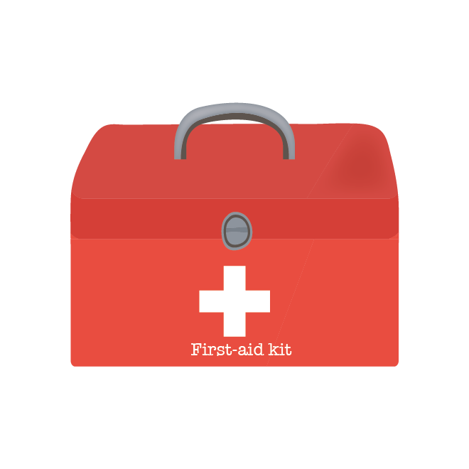 オシャレな英語表記 First Aid Kit の救急箱 イラスト 商用フリー 無料 のイラスト素材なら イラストマンション
