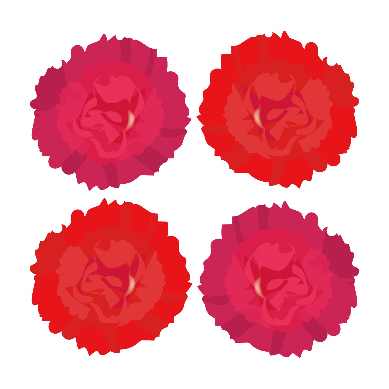 赤のカーネーションの お花の フリー イラスト 商用フリー 無料 の