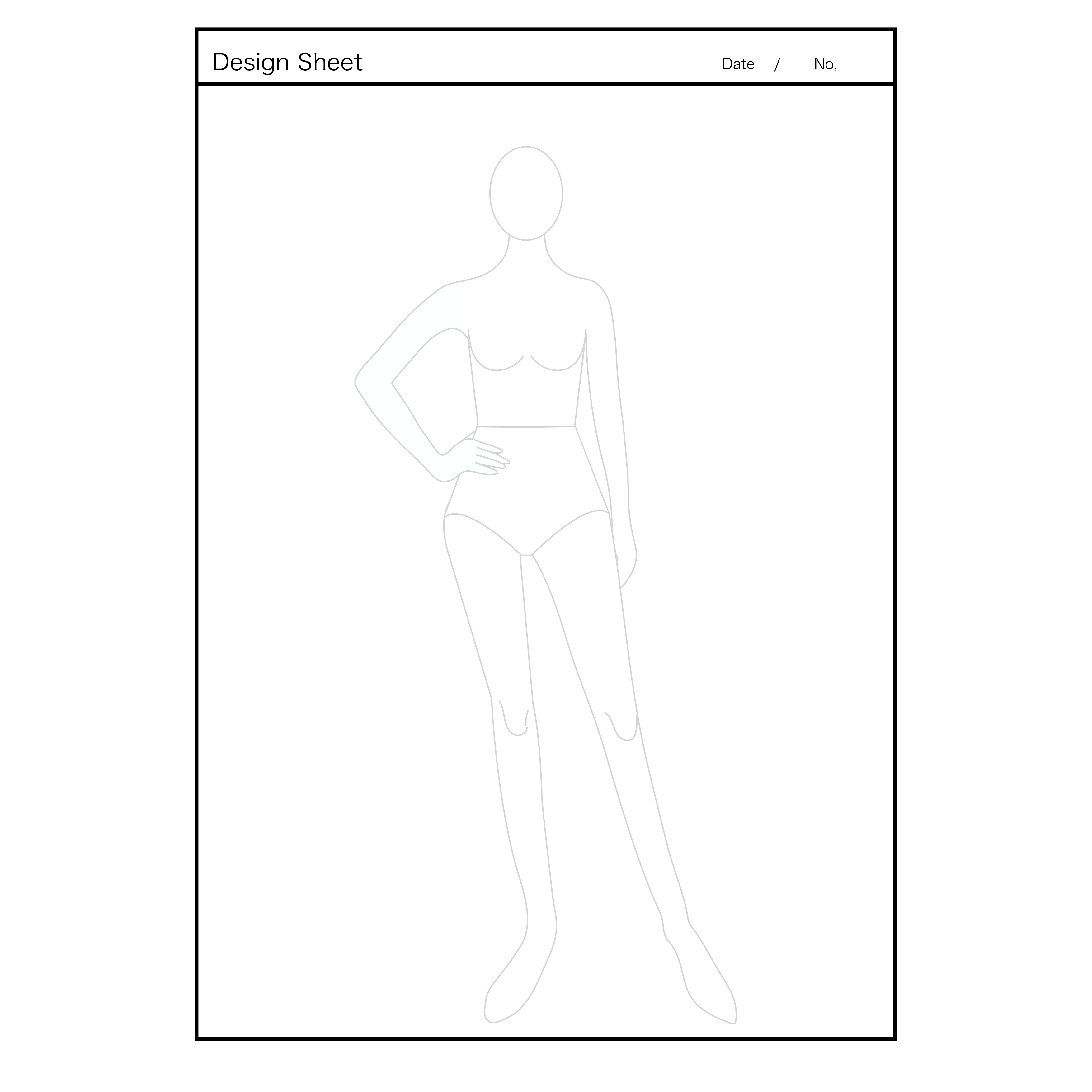 片足重心ポーズの女性の人体 モデリング 下絵のイラスト 商用