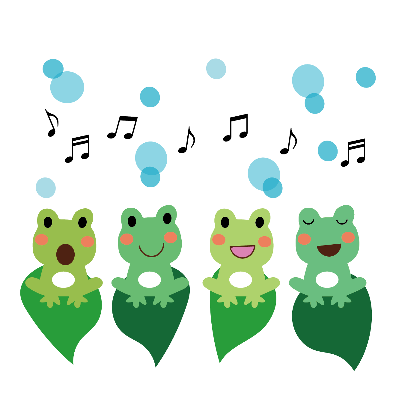 かわいい カエル 蛙 合唱の 無料 イラスト 梅雨 商用フリー 無料 のイラスト素材なら イラストマンション