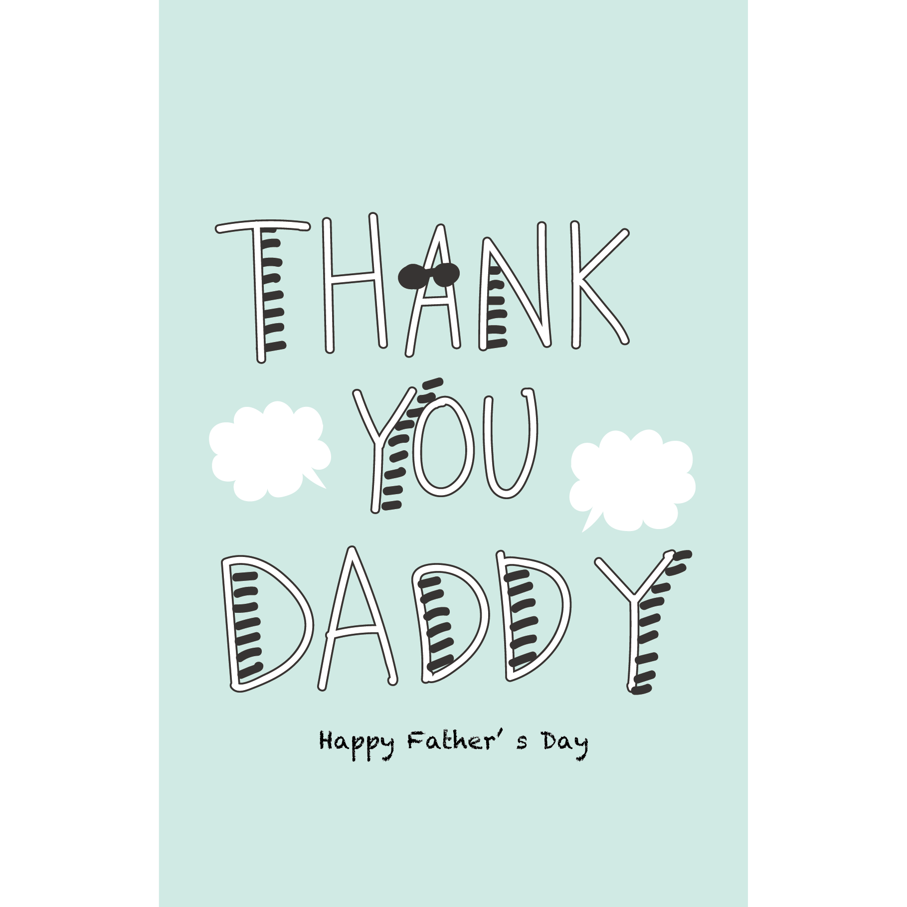 Thank You Daddy お父さんありがとう 父の日のカード 縦 イラスト