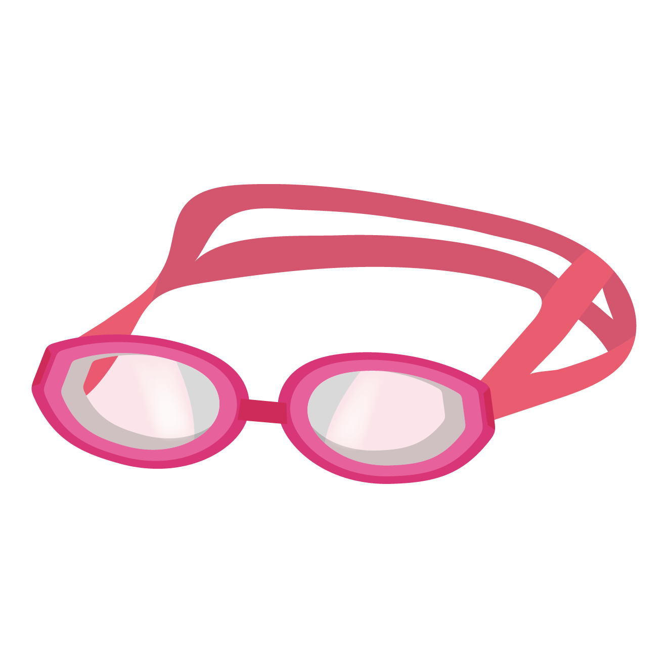 子供用の水中メガネ ピンク スイムゴーグル のイラスト 商用フリー