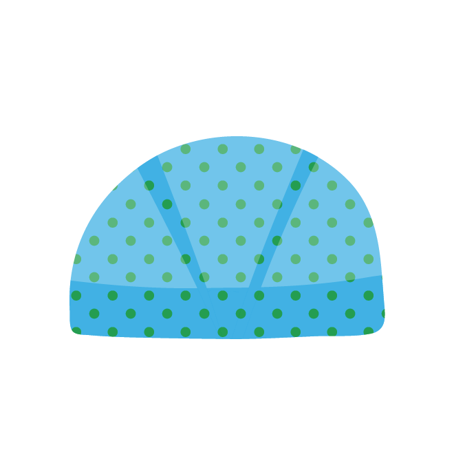 ブルーのドット プールの帽子 水泳帽 スウィムキャップ イラスト 水遊び 商用フリー 無料 のイラスト素材なら イラストマンション