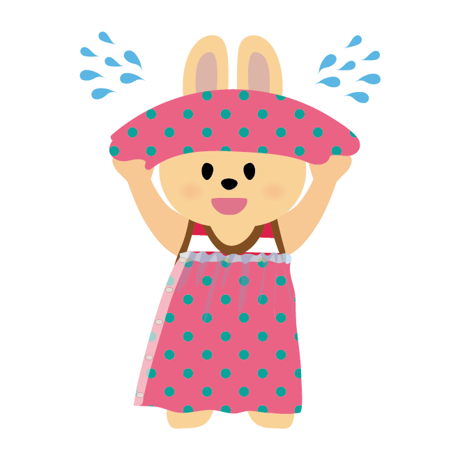 タオルで体を拭くウサギの女の子 水遊び プール 海 川 イラスト 商用フリー 無料 のイラスト素材なら イラストマンション