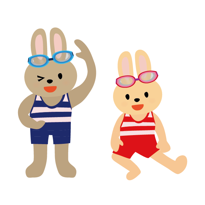 泳ぐ前に準備体操 準備運動 ストレッチ をしているウサギのイラスト 商用フリー 無料 のイラスト素材なら イラストマンション