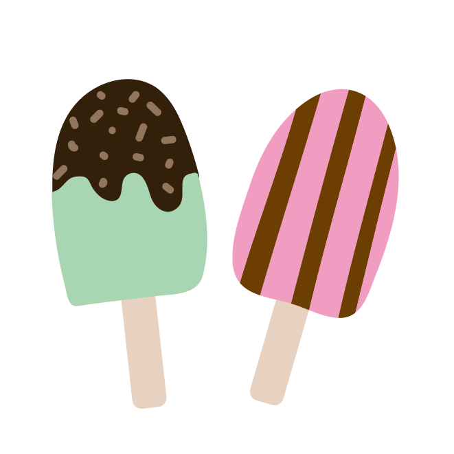 かわいい アイスクリーム 棒つきアイス のイラスト 商用フリー