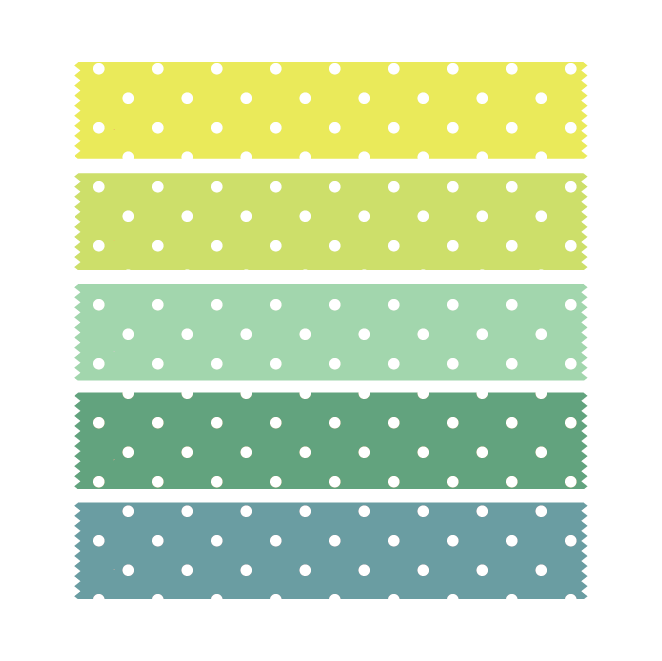 かわいい水玉のマスキングテープ オリジナルデザイン緑系 イラスト