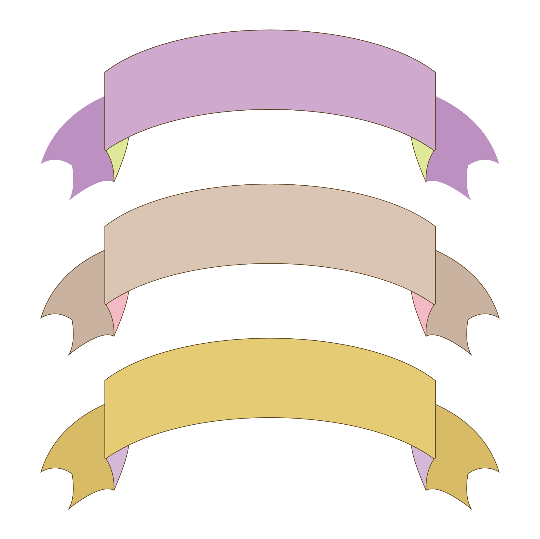 アーチ型ネームプレート フレーム 紫 ベージュ 黄色 イラスト 商用フリー 無料 のイラスト素材なら イラストマンション