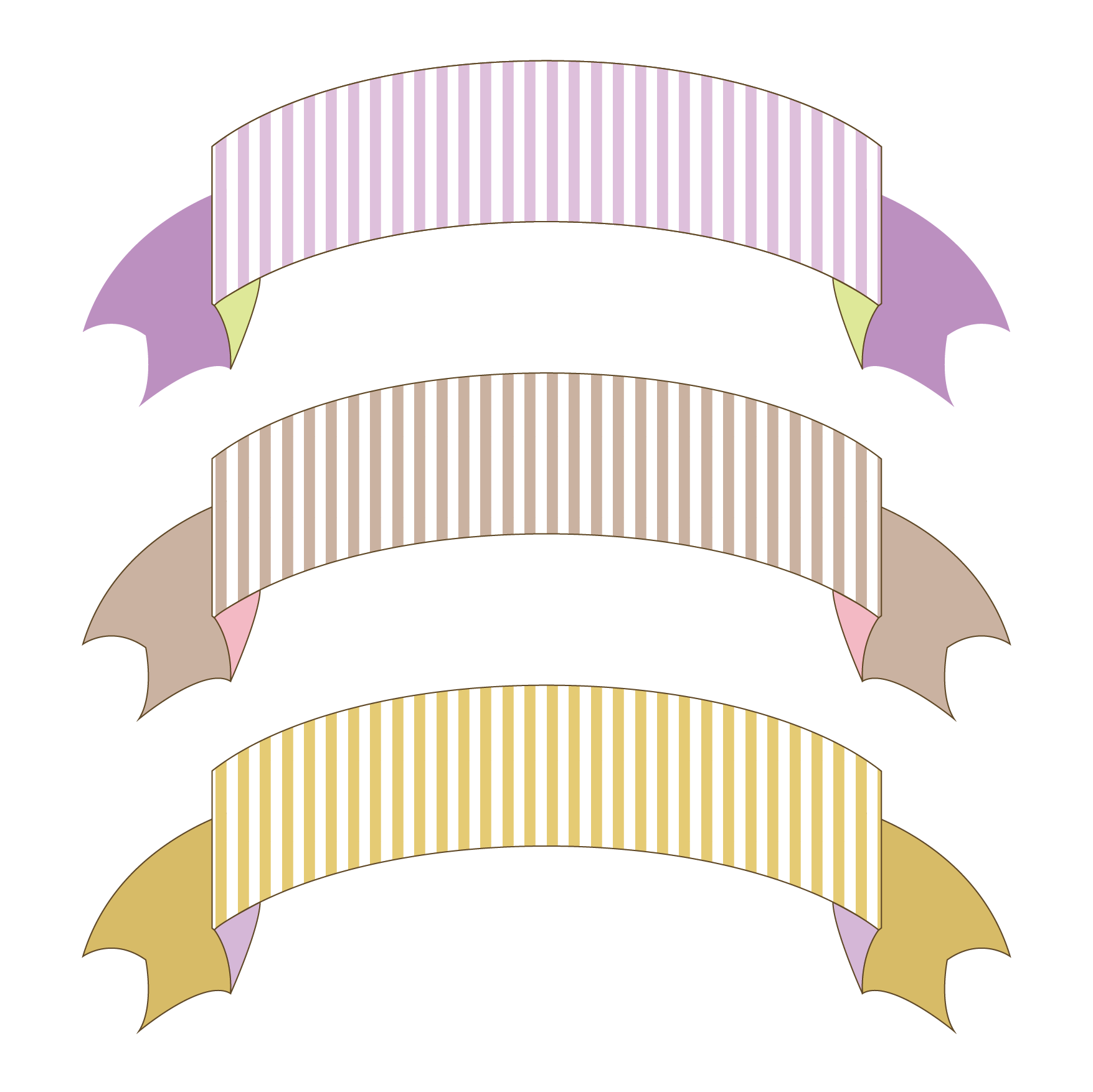 アーチ型 プレート フレーム ストライプ 紫 ベージュ 黄色 イラスト 商用フリー 無料 のイラスト素材なら イラストマンション