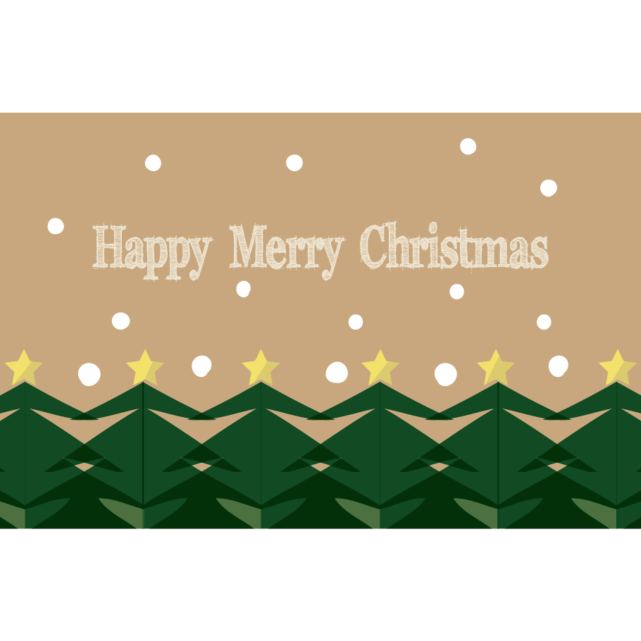 おしゃれなクリスマスカードとメッセージ クリスマスツリー イラスト