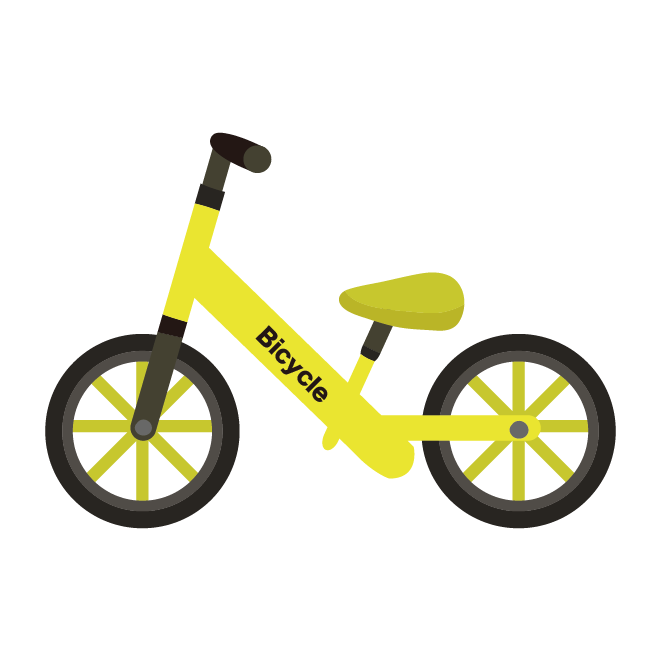 人気の 子供の自転車 ペダルなし ランニングバイク 黄色 イラスト 商用フリー 無料 のイラスト素材なら イラストマンション