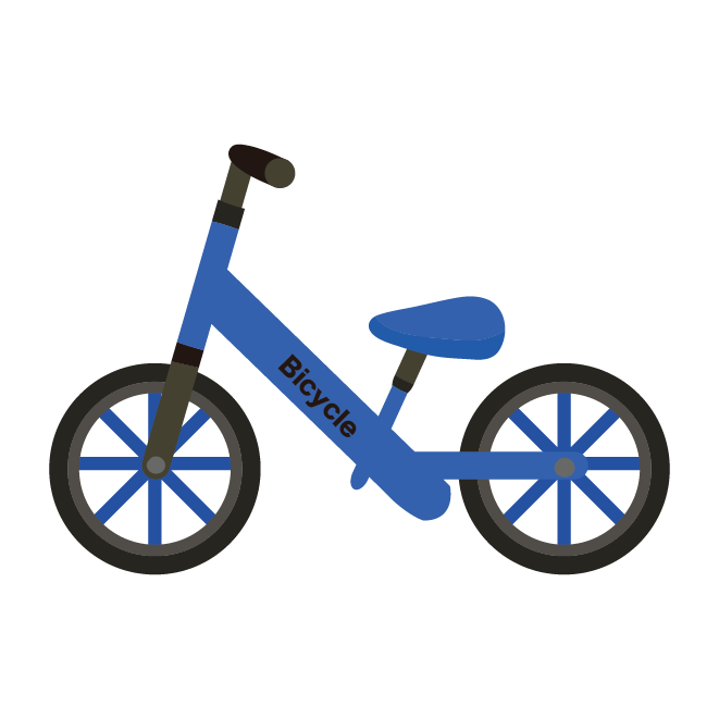 おしゃれな 子供の自転車 ペダルなし ランニングバイク 青色 イラスト 商用フリー 無料 のイラスト素材なら イラストマンション