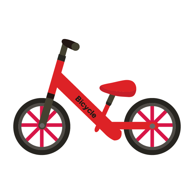 人気の 子供の自転車 ペダルなし ランニングバイク 赤色 イラスト 商用フリー 無料 のイラスト素材なら イラストマンション