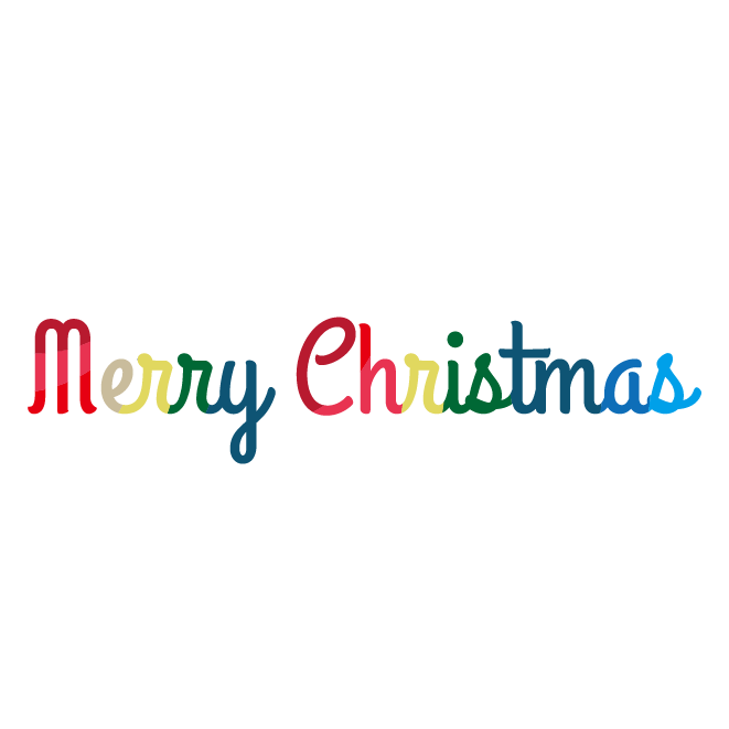 メリークリスマス 英語の筆記体文字 ロゴ イラスト 商用フリー
