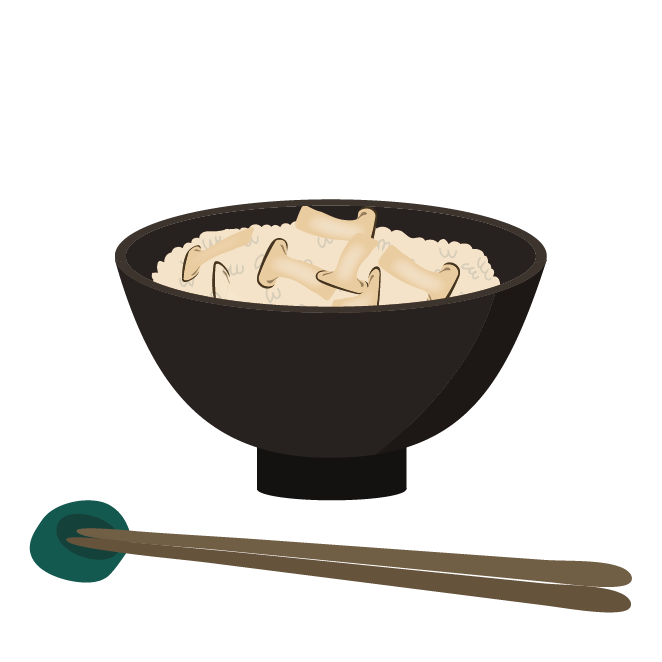 松茸料理 松茸ご飯のイラスト 商用フリー 無料 のイラスト素材なら イラストマンション
