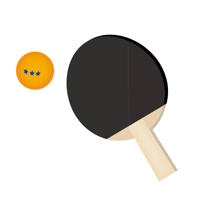 卓球 黒色ラケットとボール フリー イラスト 商用フリー 無料 のイラスト素材なら イラストマンション