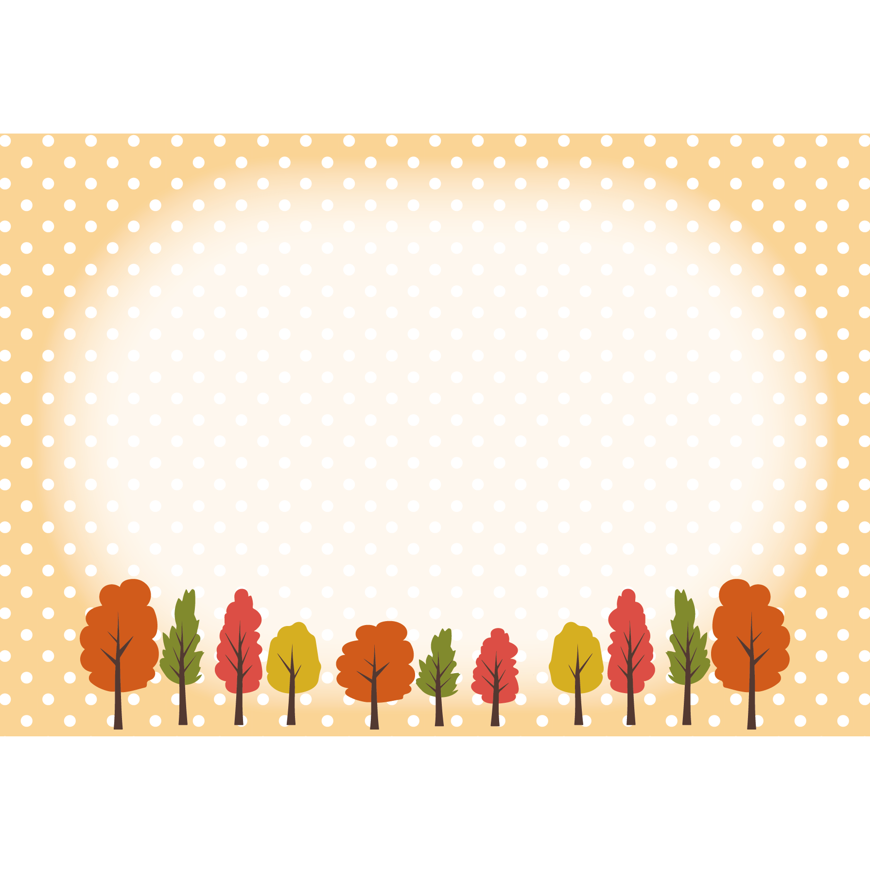秋 紅葉した かわいい 木々の水玉フレーム 枠 イラスト 商用フリー 無料 のイラスト素材なら イラストマンション