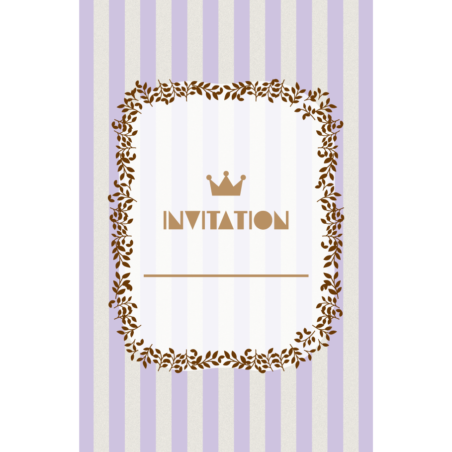 おしゃれ ストライプの招待状のテンプレート 縦 紫色 イラスト 商用フリー 無料 のイラスト素材なら イラストマンション
