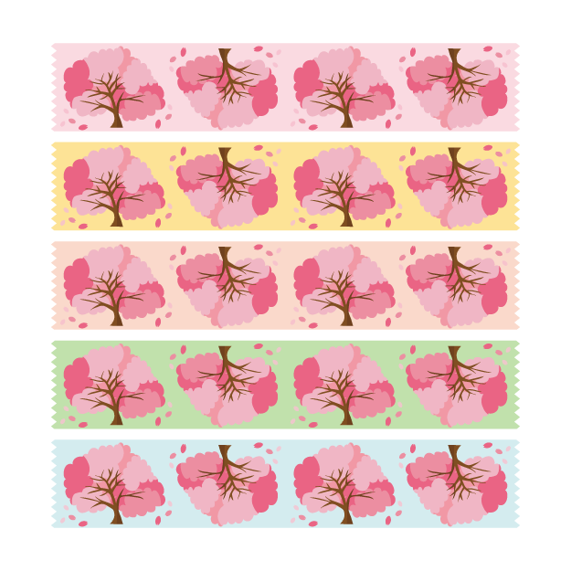 マスキングテープ オリジナル かわいい桜の木 イラスト 商用フリー 無料 のイラスト素材なら イラストマンション