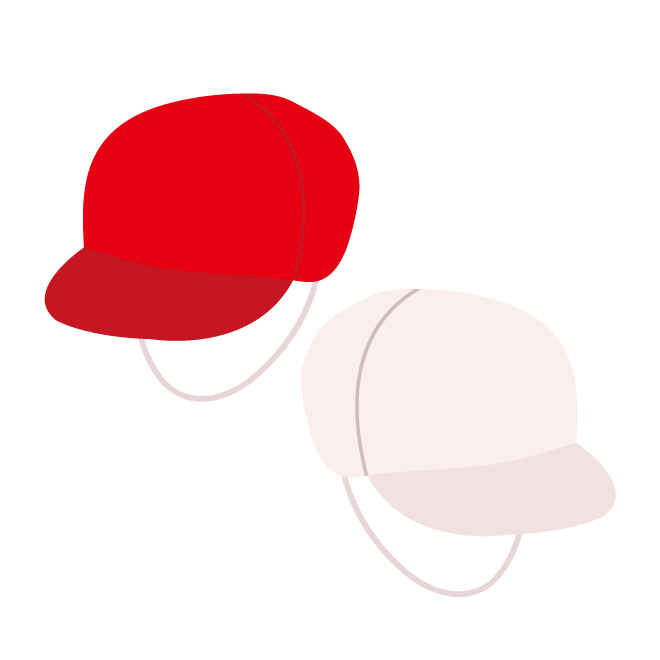 かわいい 紅白帽 つばあり の 無料 イラスト 商用フリー 無料 の
