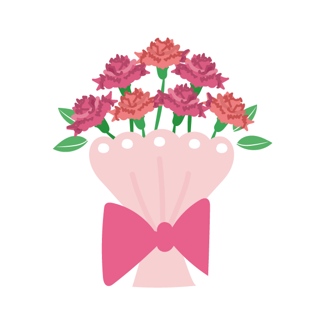 母の日のプレゼント ギフト かわいい カーネーション 花束 イラスト 商用フリー 無料 のイラスト素材なら イラストマンション