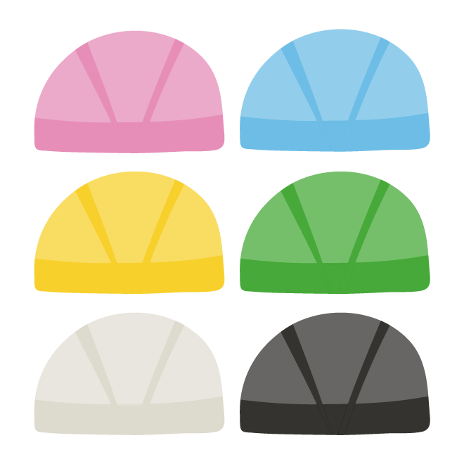 かわいい おしゃれ 水泳帽 子供用 ６色 無料 イラスト 商用フリー 無料 のイラスト素材なら イラストマンション