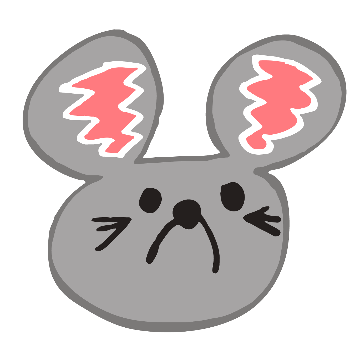 おしゃれ ネズミ 鼠 ねずみ 顔アップ デザイン 無料 イラスト