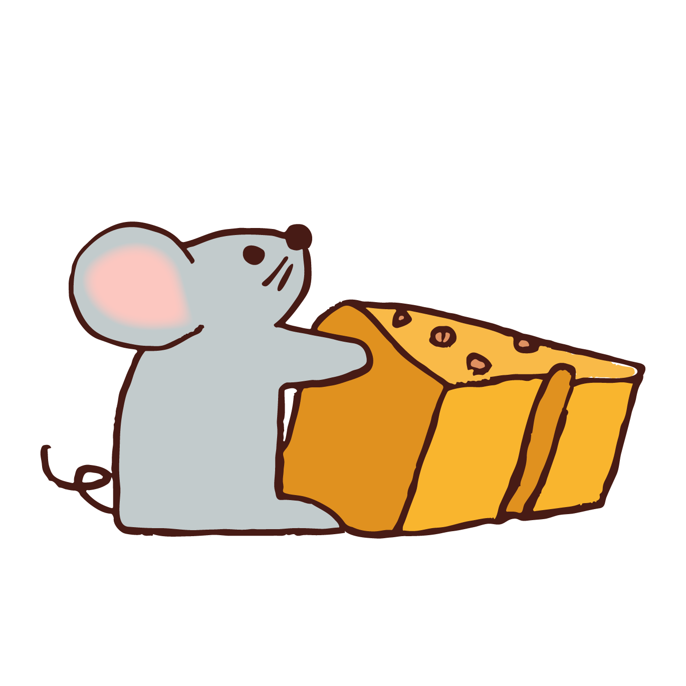 ネズミ 鼠 ねずみ と チーズ かわいい 手書き 無料 イラスト