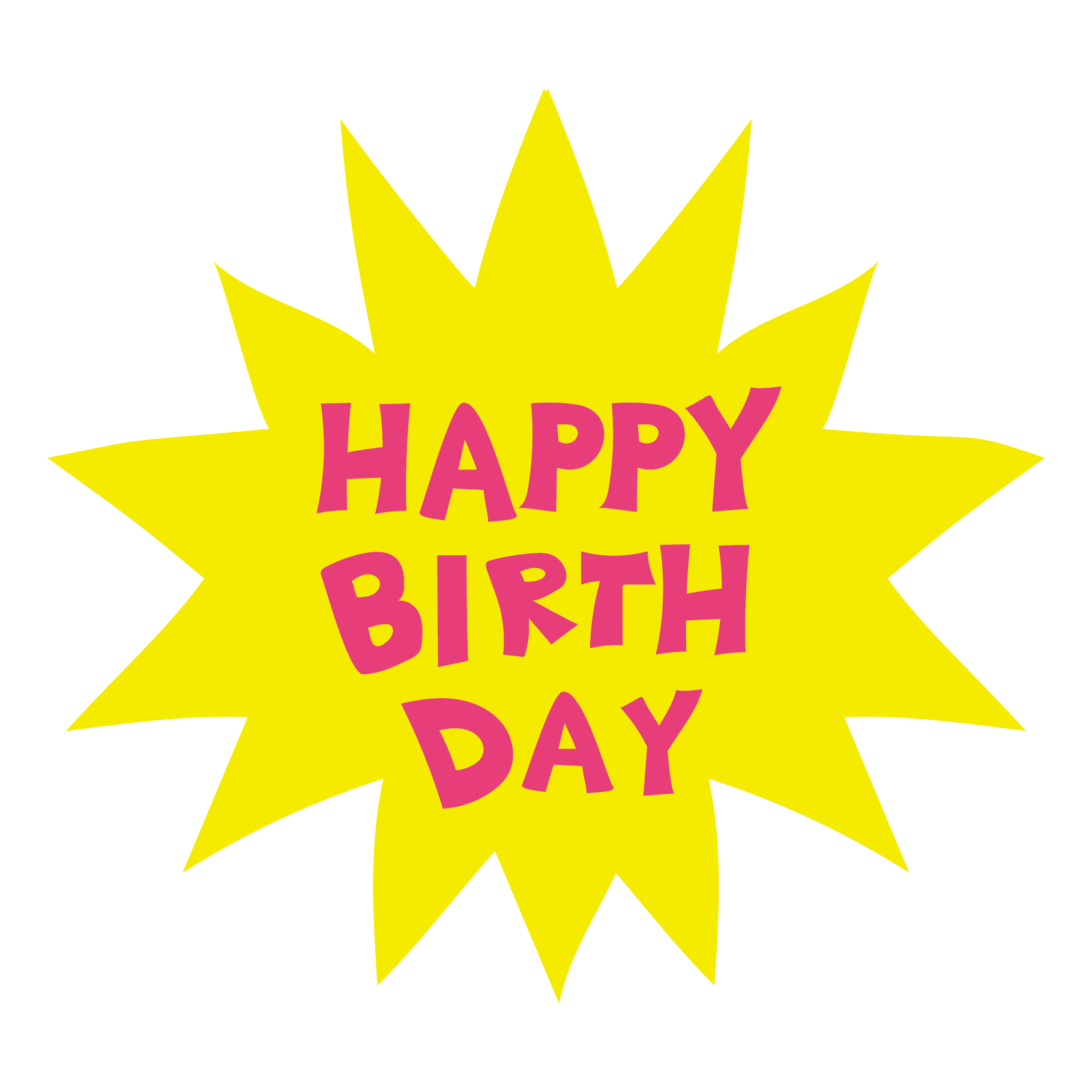 誕生日 Happy Birth Dayのロゴ文字イラスト ピンク 商用フリー 無料