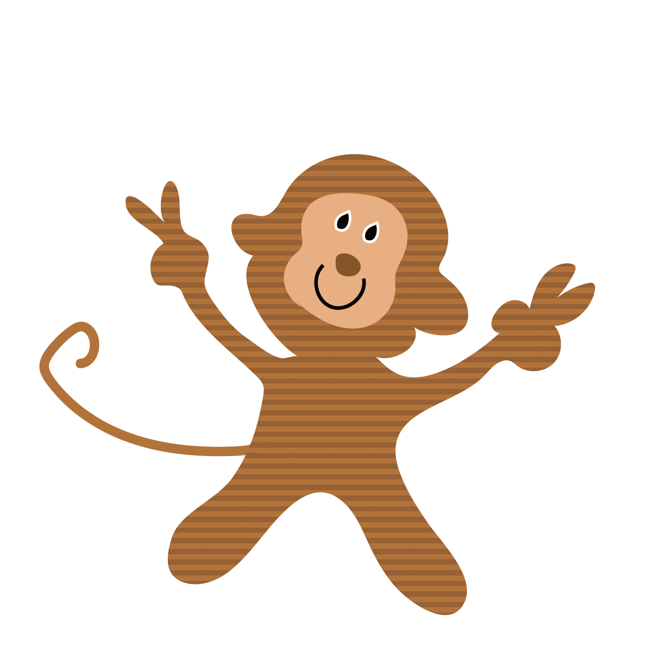 可愛い ピース 猿 さる サル モンキー の 面白い フリー イラスト 商用フリー 無料 のイラスト素材なら イラストマンション