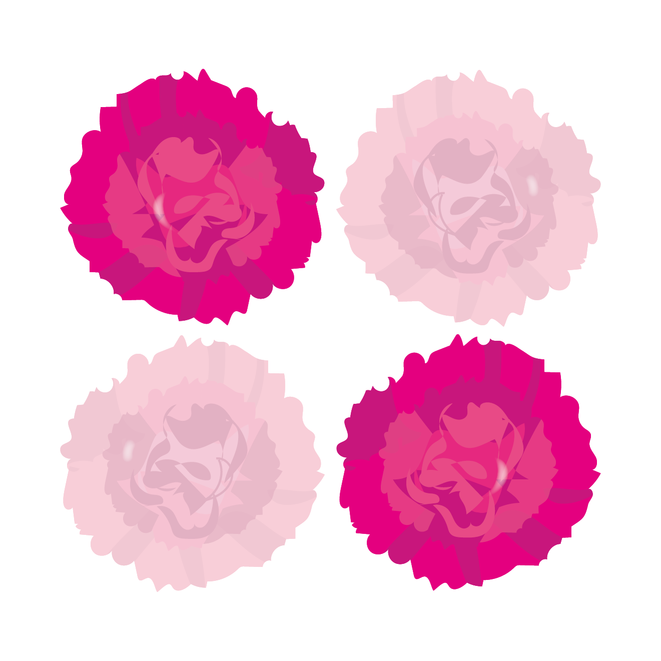 ピンクのカーネーションのお花のイラスト