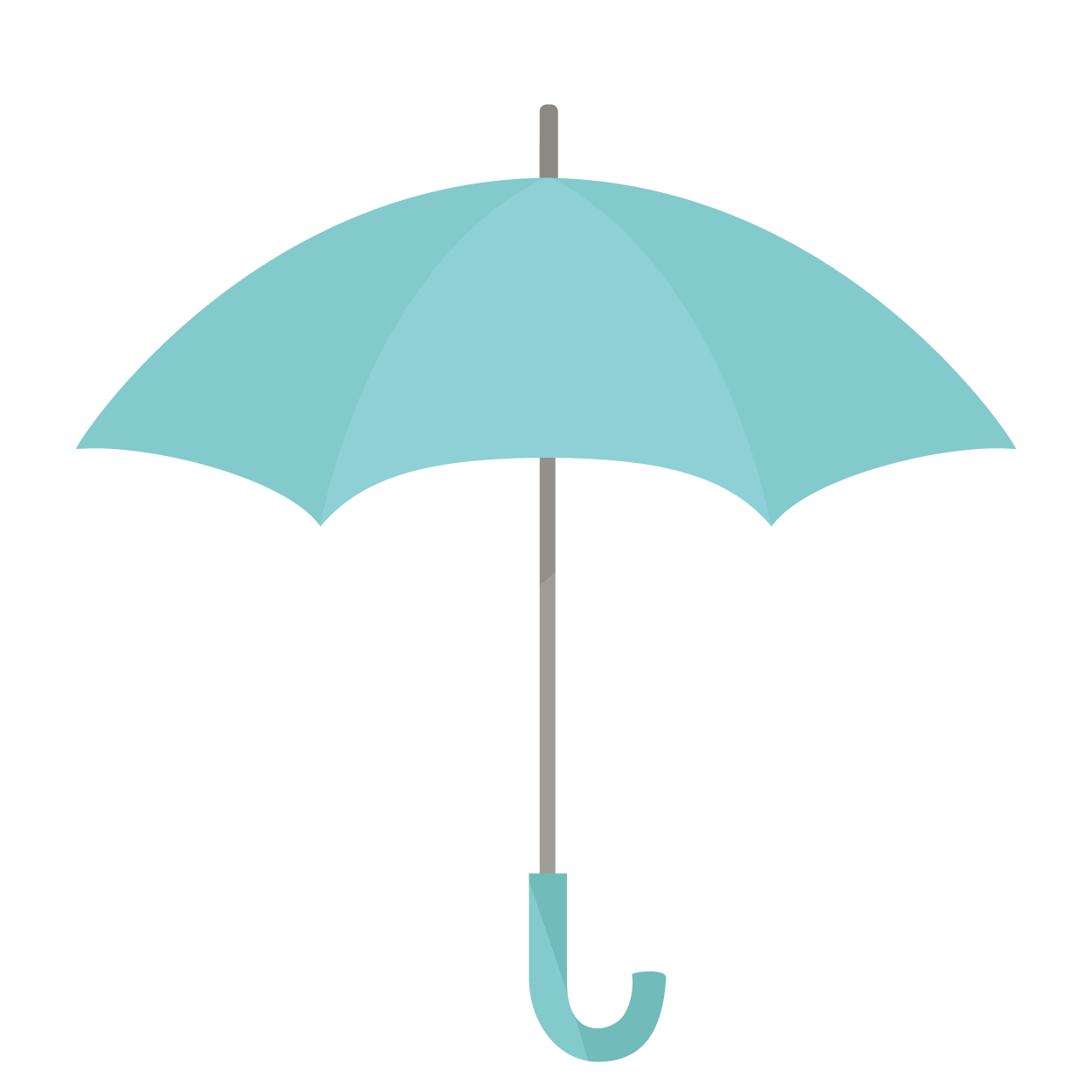 水色の傘（かさ）無料（フリー）イラスト