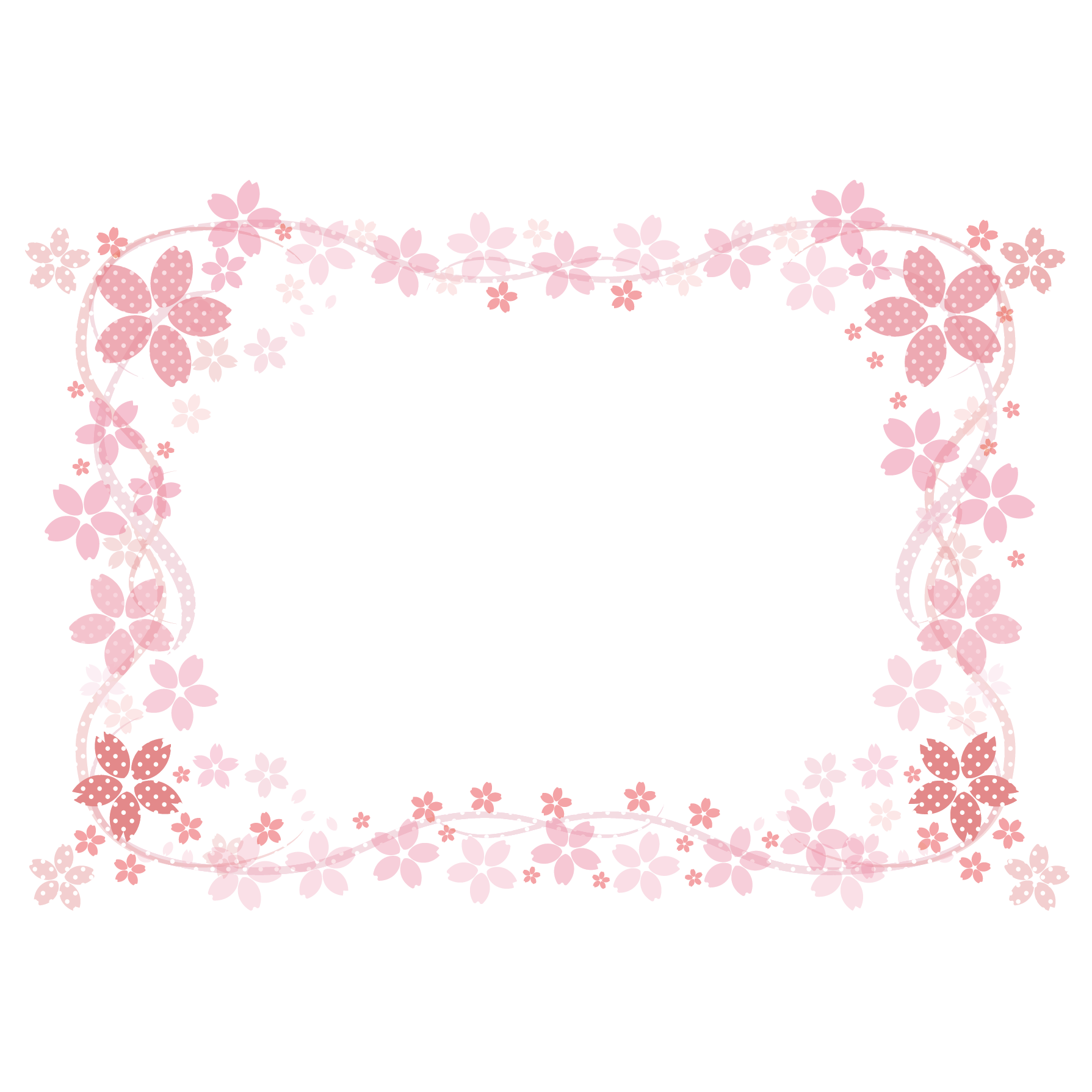 和風だけどかわいい♪桜のフレームデザイン　イラスト