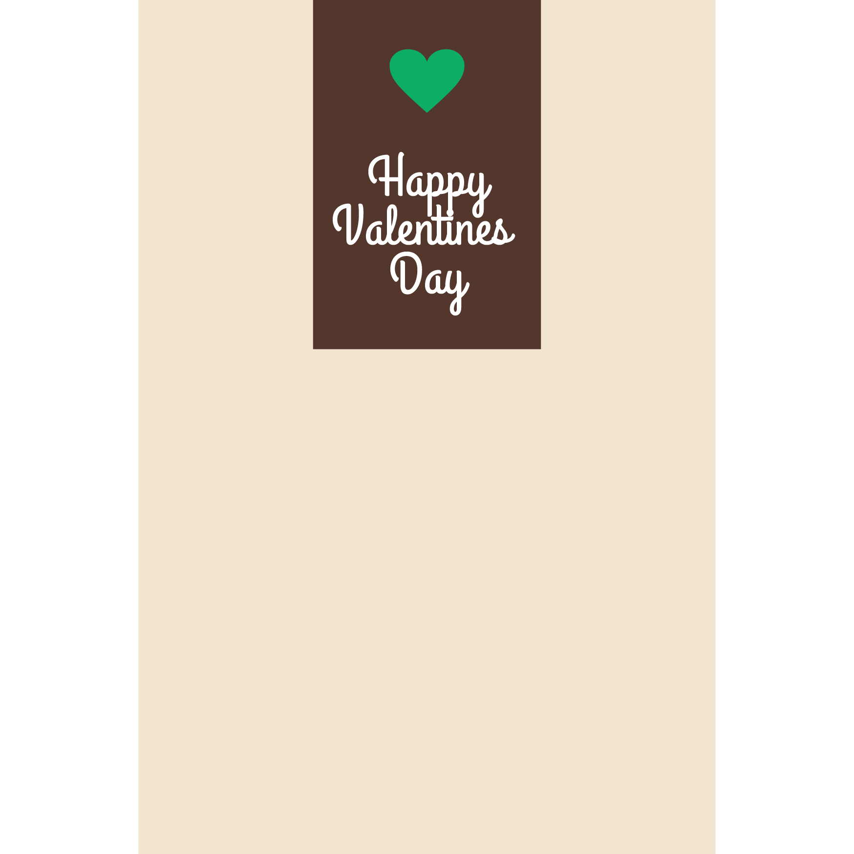 【グリーティング】バレンタインデー　グリーンハートのシンプルイラストカード