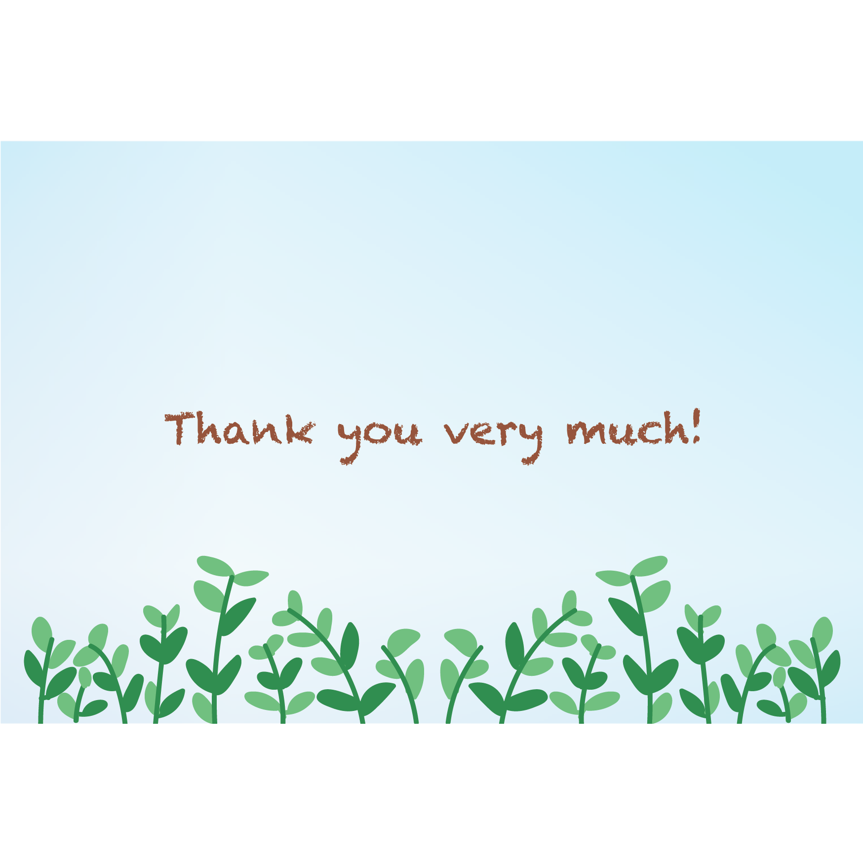 【グリーティング】さわやか！お礼・感謝カードイラスト「Thank you very much」
