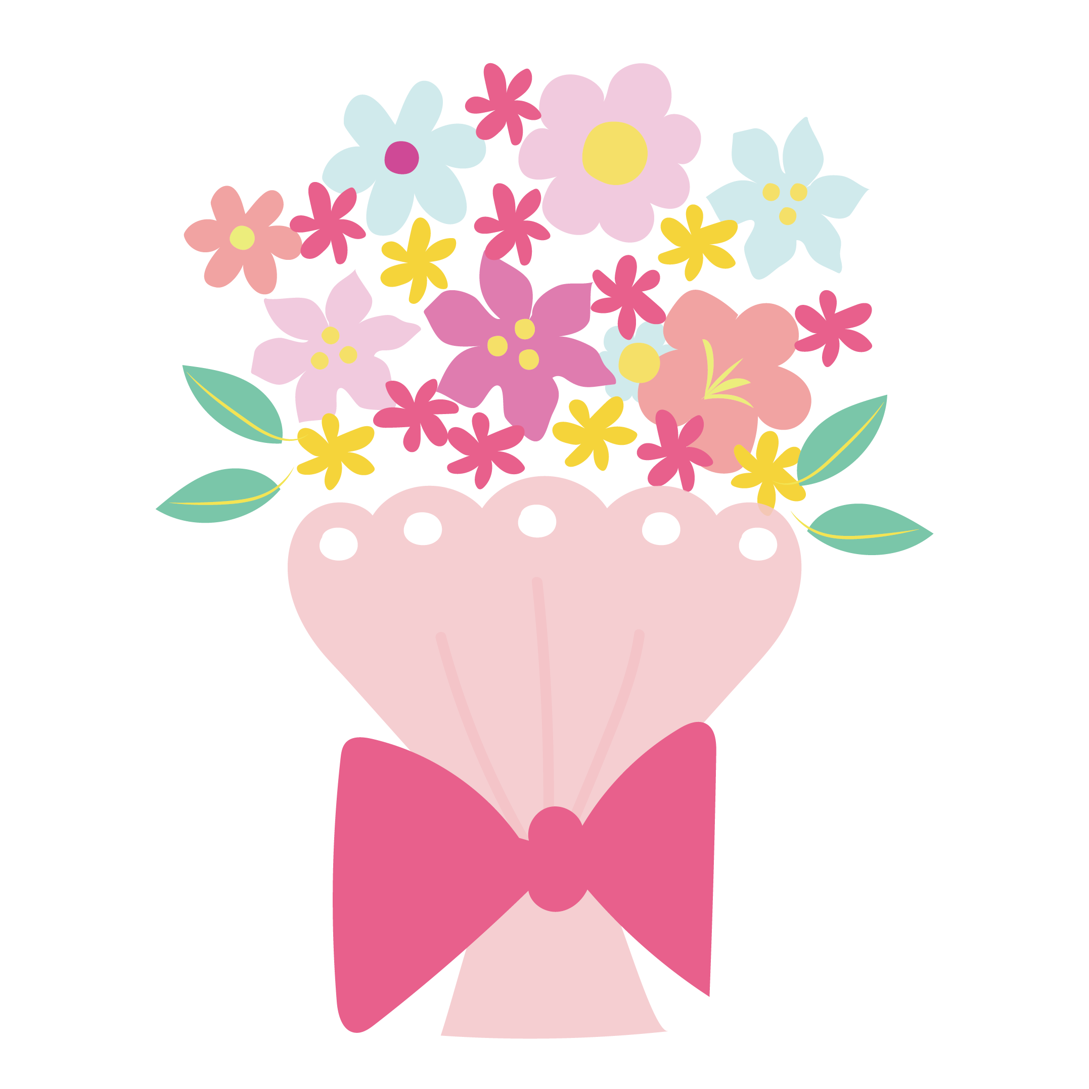 かわいい! 花束 フリー イラスト 手描き風♪ | 商用フリー(無料)のイラスト素材なら「イラストマンション」