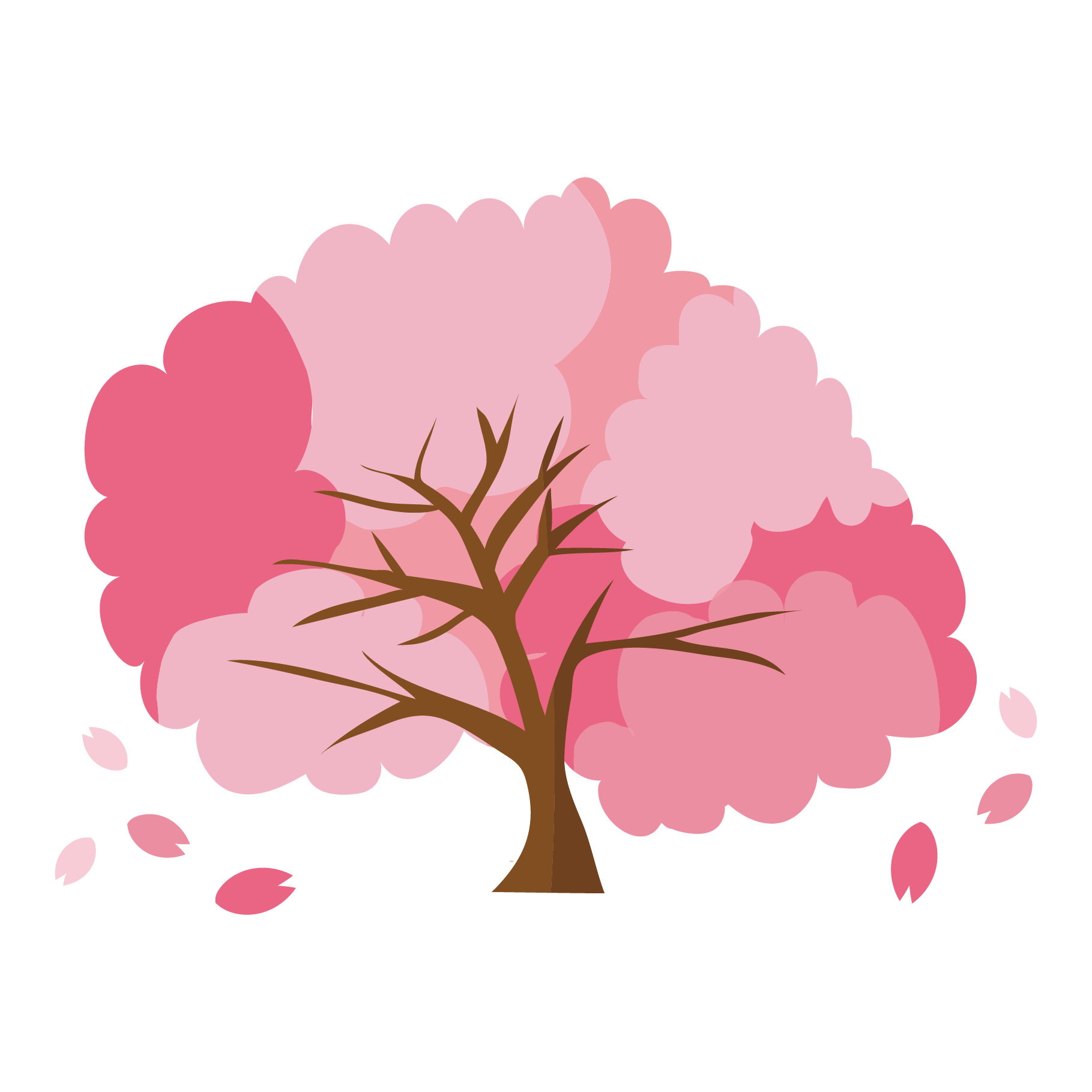 おしゃれでかわいい桜（サクラ・さくら）の木 イラスト | 商用フリー(無料)のイラスト素材なら「イラストマンション」