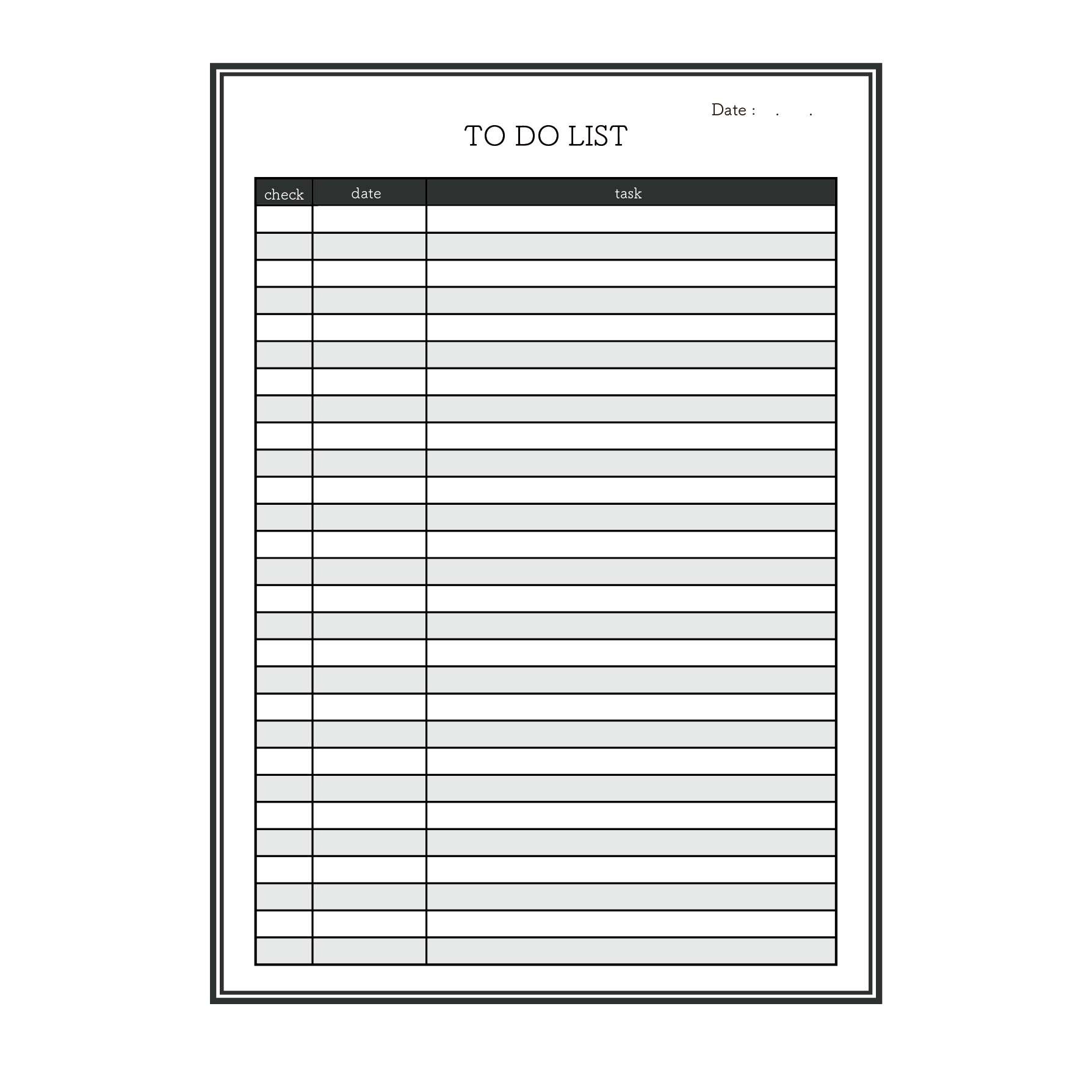 お洒落なTO DO LIST(やらないといけない事)表 イラスト | 商用フリー(無料)のイラスト素材なら「イラストマンション」
