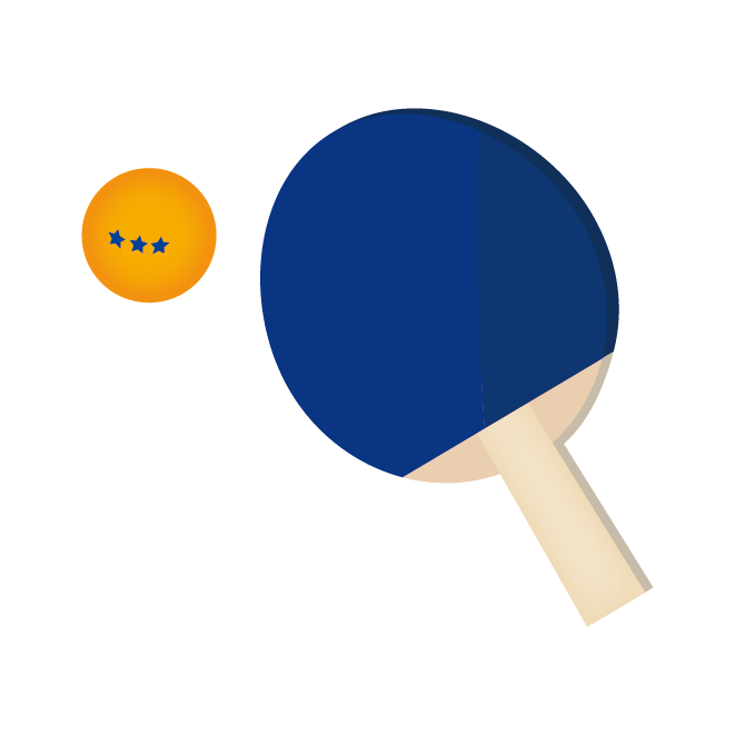 卓球 青色ラケットとボール フリー イラスト 商用フリー 無料 のイラスト素材なら イラストマンション