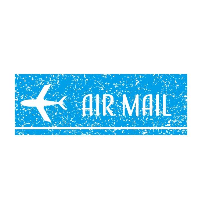 Air Mail エアメール と飛行機のスタンプ イラスト 商用フリー 無料 のイラスト素材なら イラストマンション